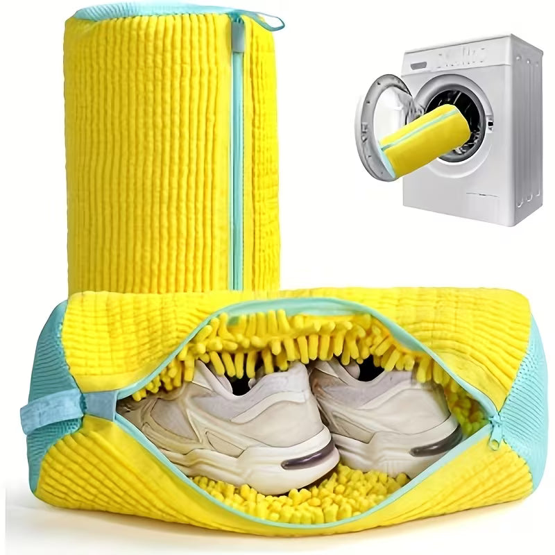 Shoe Washing Bag for Washing Machine, Fluffy Fiber Maintains 360° All-Around Cleaning