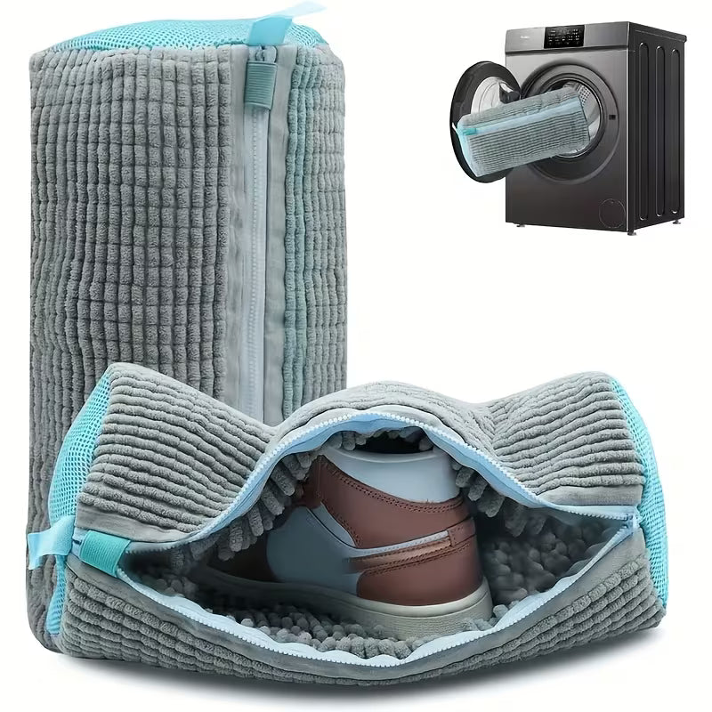 Shoe Washing Bag for Washing Machine, Fluffy Fiber Maintains 360° All-Around Cleaning