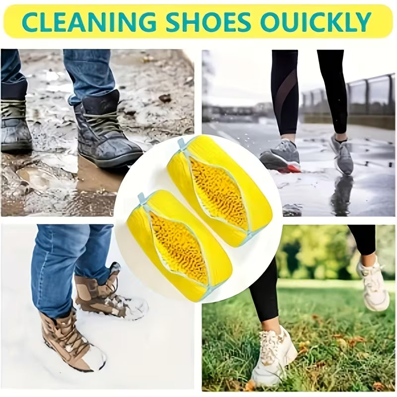 Shoe Washing Bag for Washing Machine, Fluffy Fiber Maintains 360° All-Around Cleaning